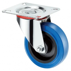 SRCL 55 Поворотная колесная опора, эластичная синяя резина (28)