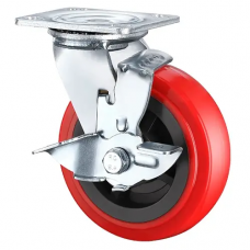 RONEL SCpnb 80 Поворотная колесная опора с с торм., б/г полиуретан (6)