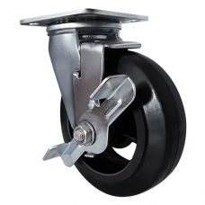 SCdb 55 Поворотная колесная опора б/г с торм. черн. рез. (10)