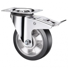 RONEL SCDLb 63 HEAVY Поворотная колесная опора с торм., б/г черн. резина. Усиленная (12)